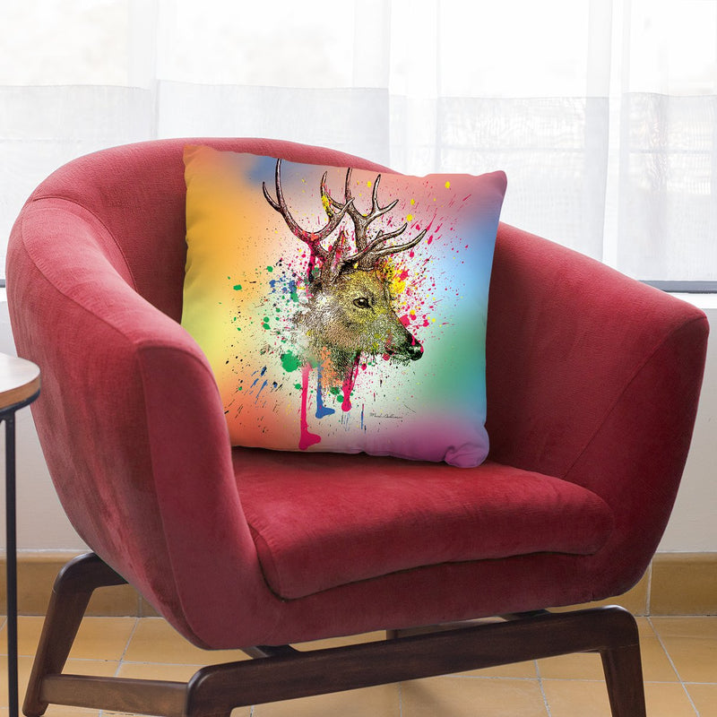 Deer Vi Throw Pillow By Mark Ashkenazi