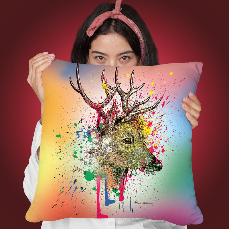 Deer Vi Throw Pillow By Mark Ashkenazi