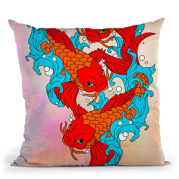 Koi Fish Vi Throw Pillow By Mark Ashkenazi