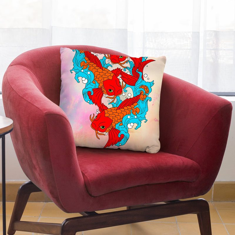 Koi Fish Vi Throw Pillow By Mark Ashkenazi