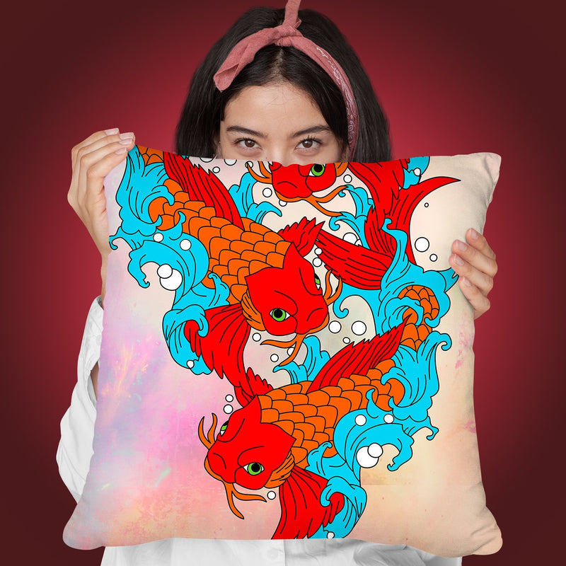 Koi Fish Vi Throw Pillow By Mark Ashkenazi