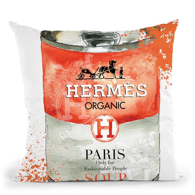 Hermes Cushion Throw Pillow By Mercedes Lopez Charro