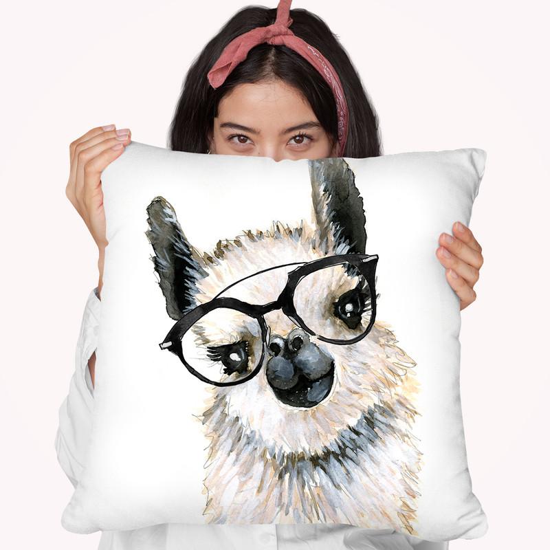 Llama Throw Pillow By Mercedes Lopez Charro