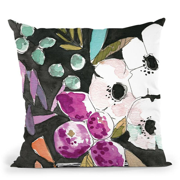 Midnight Florals Throw Pillow By Mercedes Lopez Charro