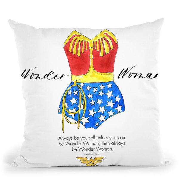 Wonderwoman Vintage Cusion Throw Pillow By Mercedes Lopez Charro