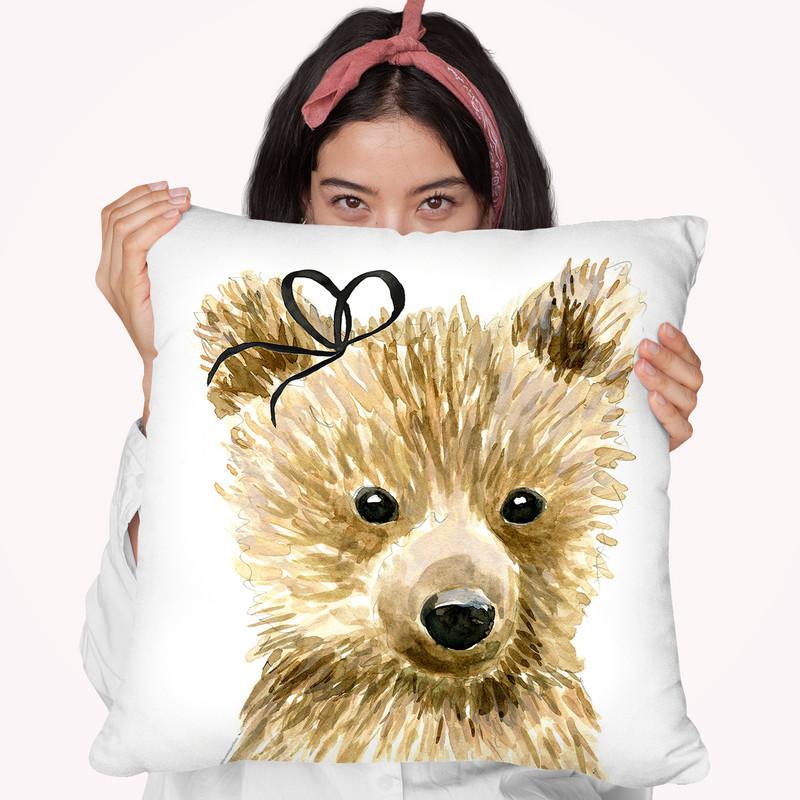 Bear Throw Pillow By Mercedes Lopez Charro
