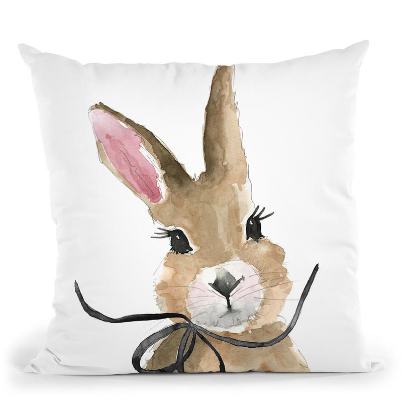 Bunny Throw Pillow By Mercedes Lopez Charro