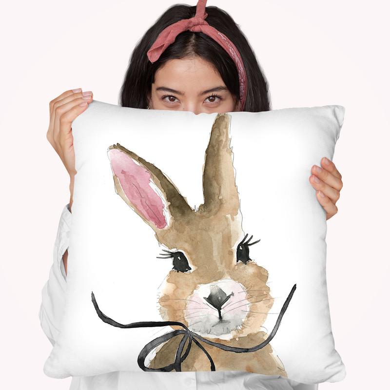Bunny Throw Pillow By Mercedes Lopez Charro