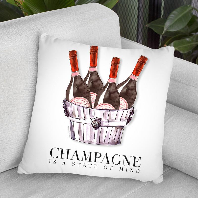 Champagne State Of Mind Throw Pillow By Mercedes Lopez Charro