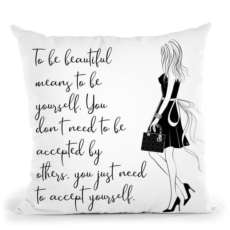 Accept Quote Throw Pillow By Martina Pavlova