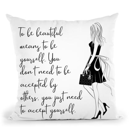 Accept Quote Throw Pillow By Martina Pavlova
