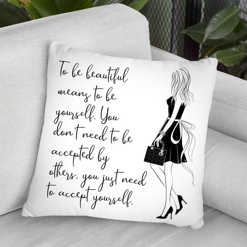 Accept Quote Throw Pillow By Martina Pavlova