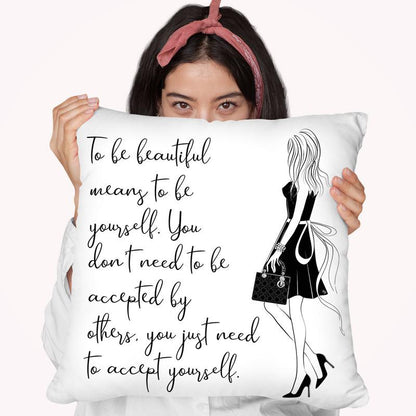 Accept Quote Throw Pillow By Martina Pavlova