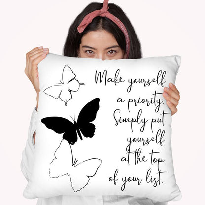 Butterflies Quote Throw Pillow By Martina Pavlova