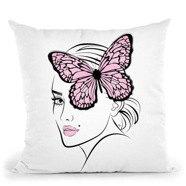 Butterfly Girl Throw Pillow By Martina Pavlova