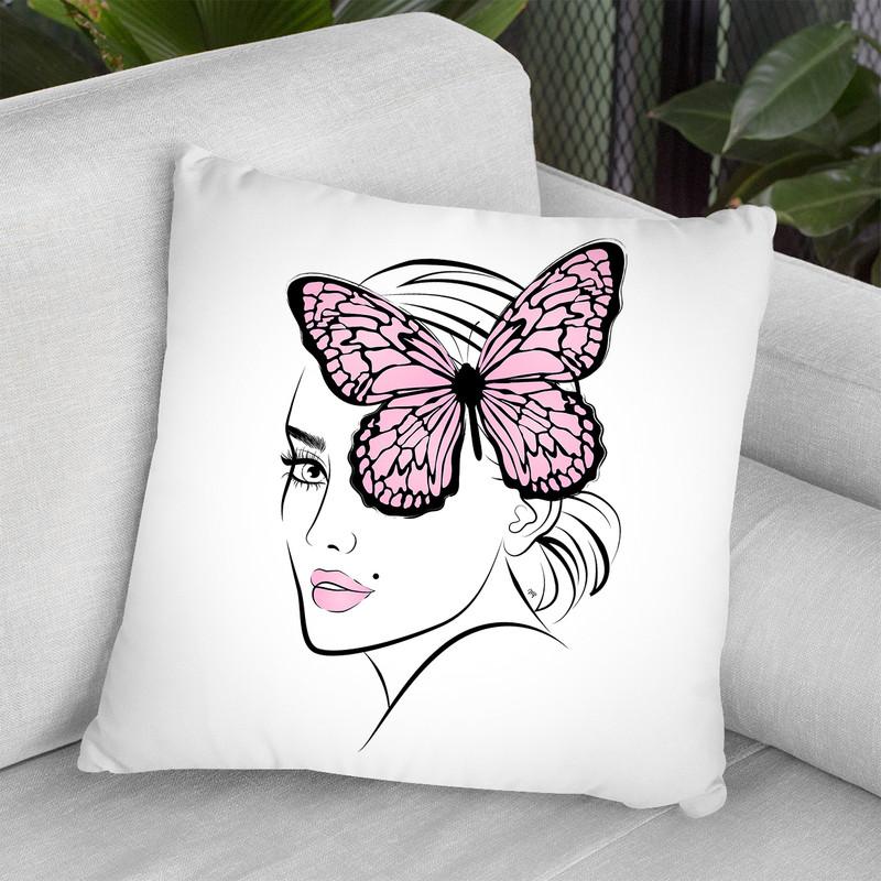 Butterfly Girl Throw Pillow By Martina Pavlova