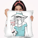 Coffee Girl I Throw Pillow By Martina Pavlova