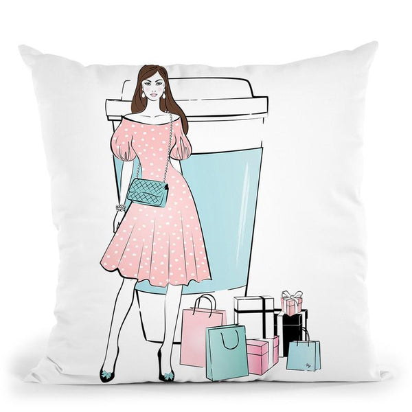 Coffee Girl Ii Throw Pillow By Martina Pavlova