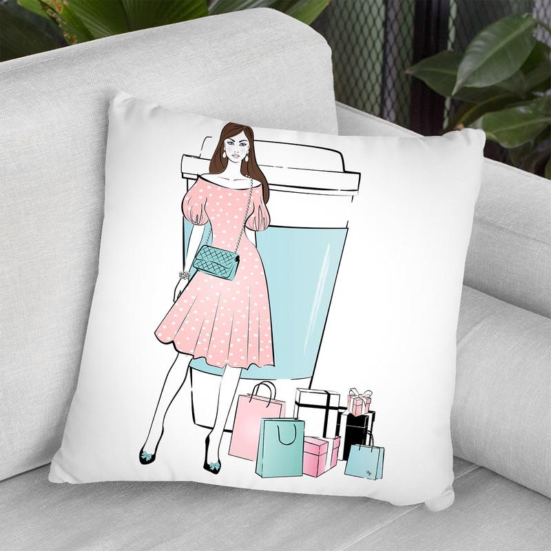 Coffee Girl Ii Throw Pillow By Martina Pavlova