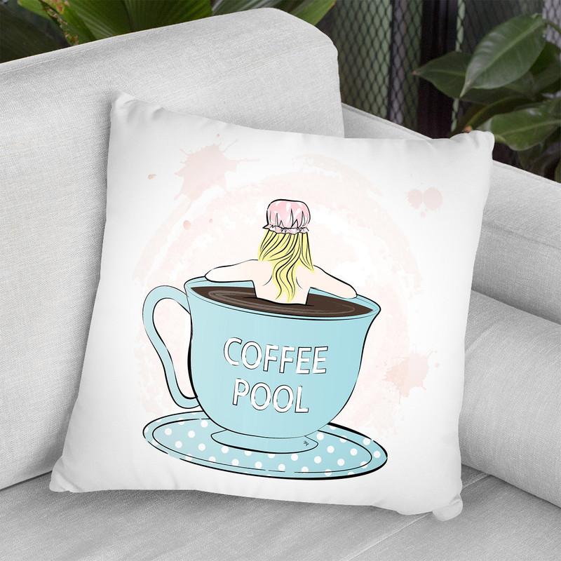 Coffee Girl Iv Throw Pillow By Martina Pavlova