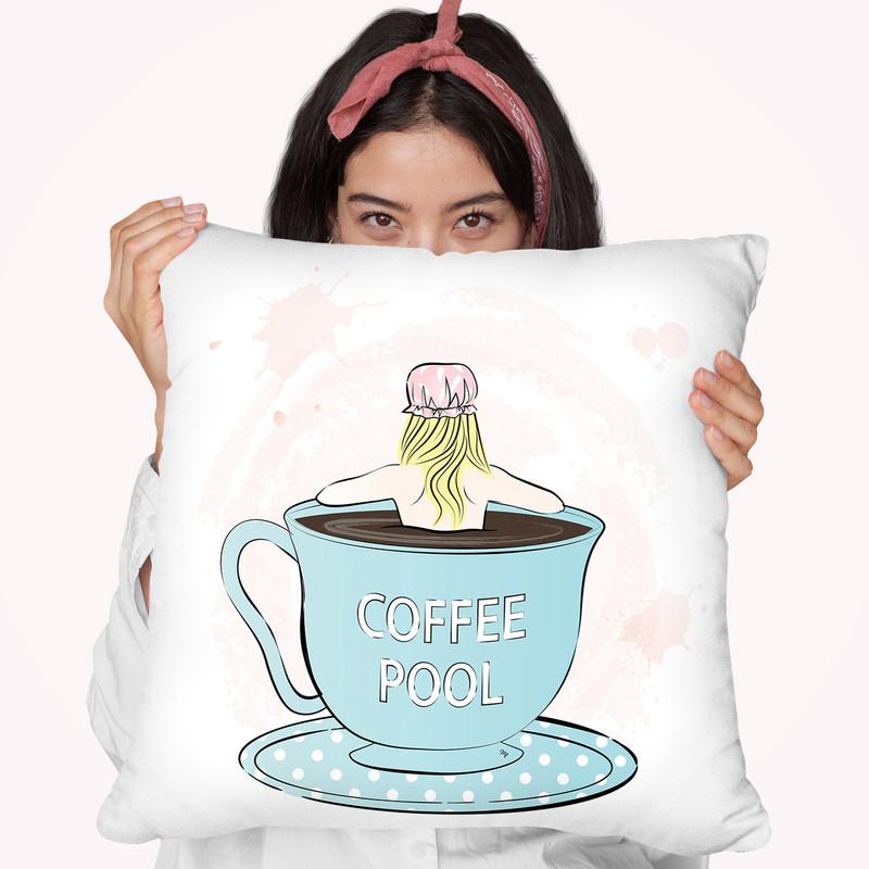 Coffee Girl Iv Throw Pillow By Martina Pavlova