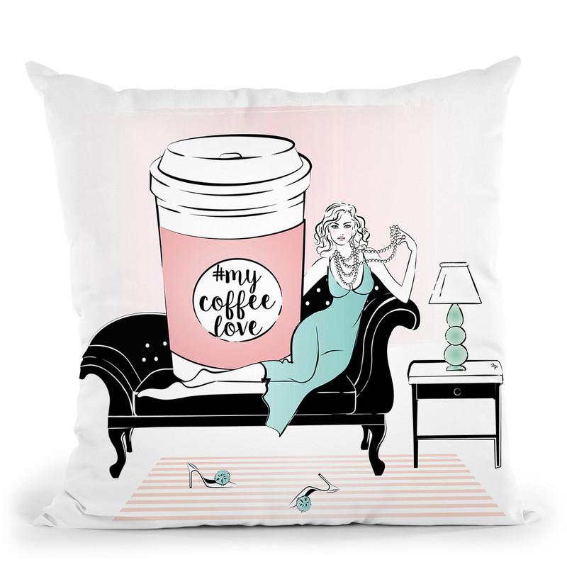 Coffee Girl Viii Throw Pillow By Martina Pavlova