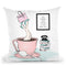 Coffee Girl Ix Throw Pillow By Martina Pavlova