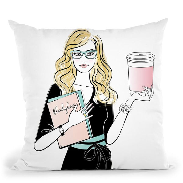 Coffee Girl X Throw Pillow By Martina Pavlova