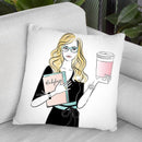 Coffee Girl X Throw Pillow By Martina Pavlova