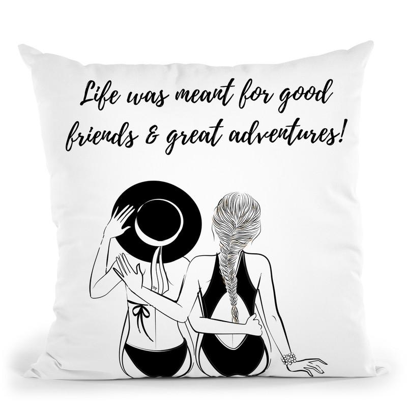 Friends Quote Throw Pillow By Martina Pavlova