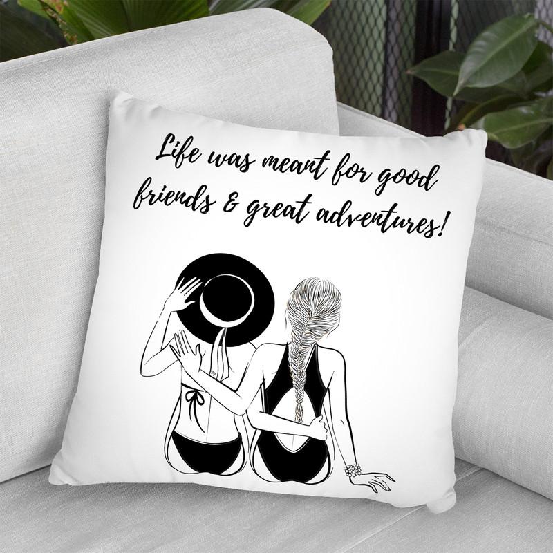 Friends Quote Throw Pillow By Martina Pavlova