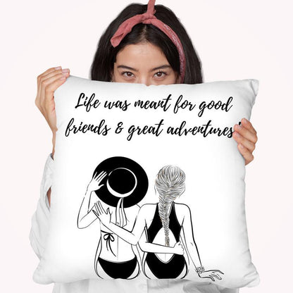 Friends Quote Throw Pillow By Martina Pavlova