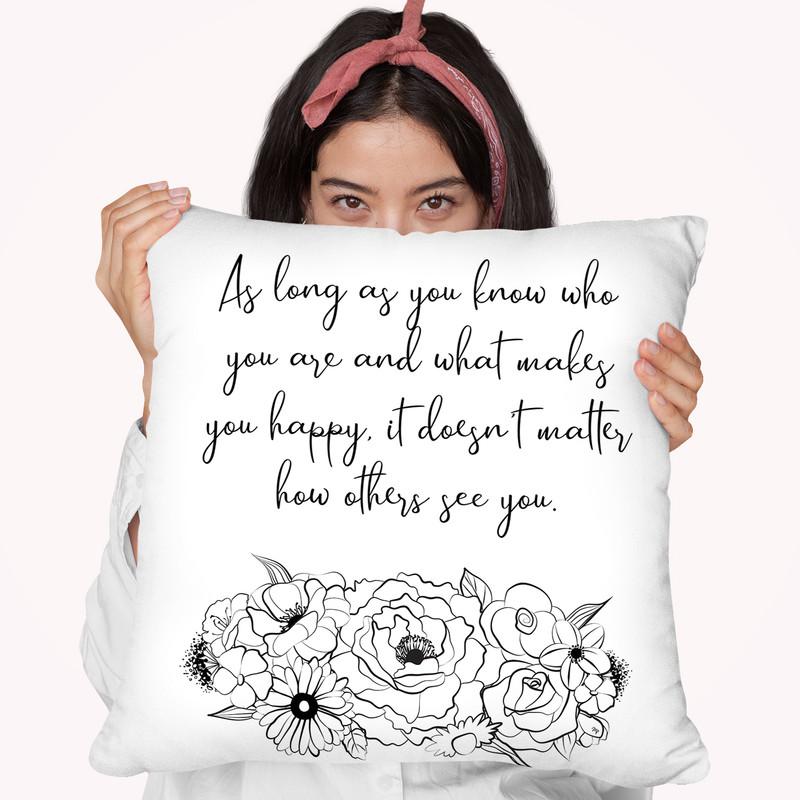 Know Yourself Quote Throw Pillow By Martina Pavlova