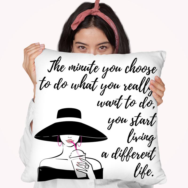 Living Quote Throw Pillow By Martina Pavlova