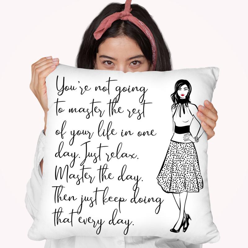 Master Quote Throw Pillow By Martina Pavlova