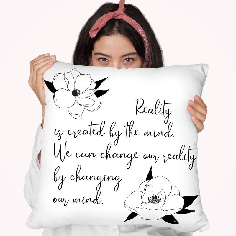 Reality Quote Throw Pillow By Martina Pavlova
