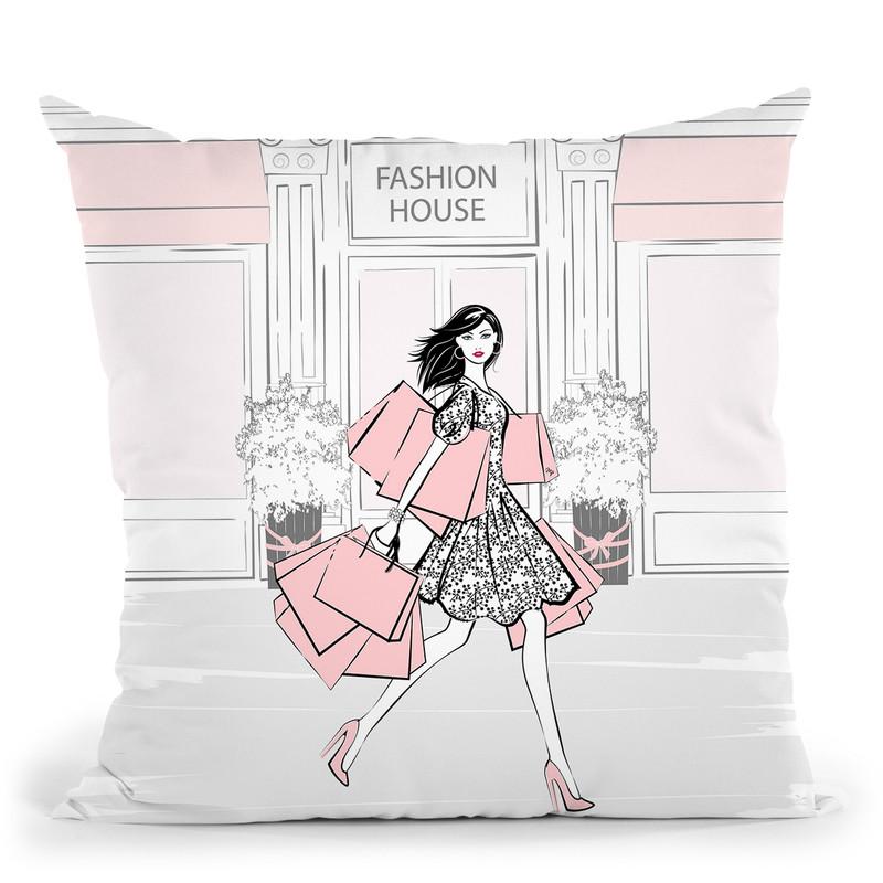Shopping Throw Pillow By Martina Pavlova