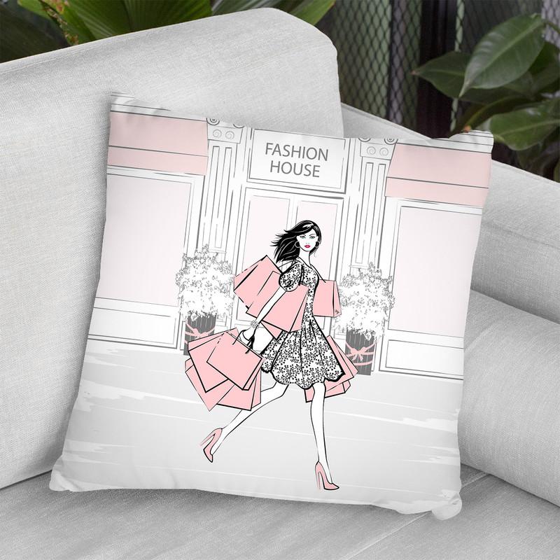 Shopping Throw Pillow By Martina Pavlova