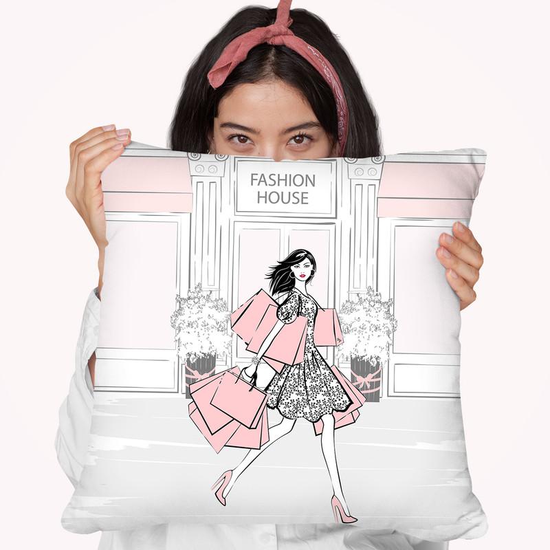 Shopping Throw Pillow By Martina Pavlova