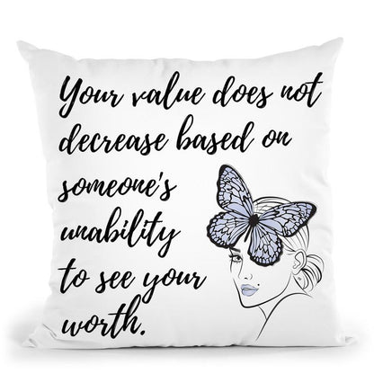 Value Quote Throw Pillow By Martina Pavlova