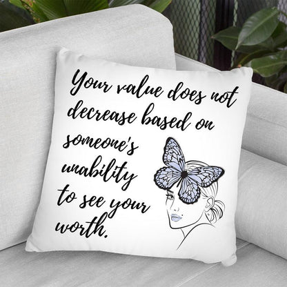 Value Quote Throw Pillow By Martina Pavlova