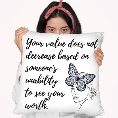 Value Quote Throw Pillow By Martina Pavlova