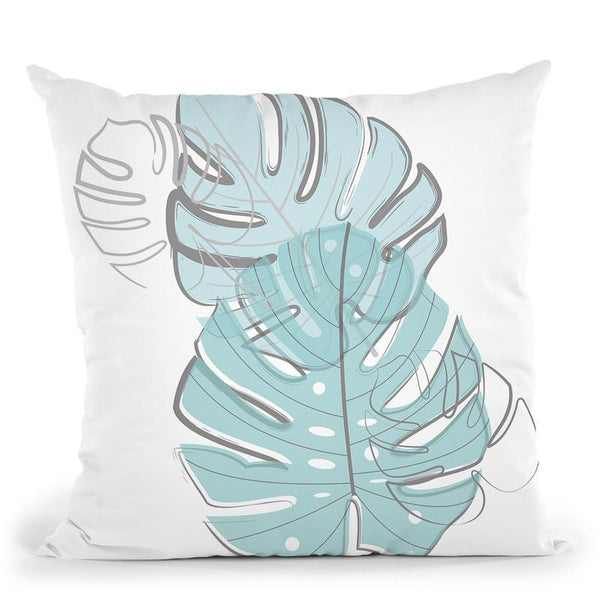 Blue Leaves Throw Pillow By Martina Pavlova