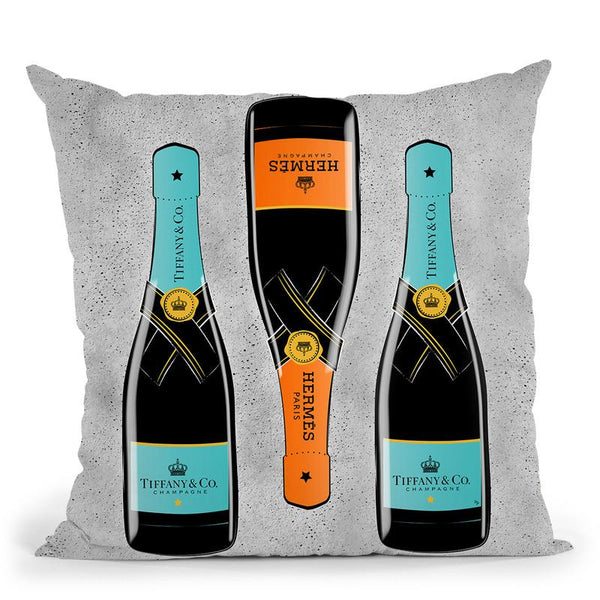 Bottles Throw Pillow By Martina Pavlova