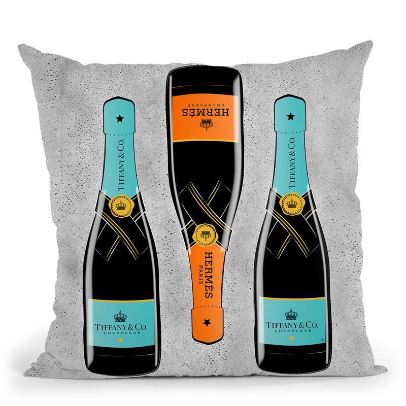 Bottles Throw Pillow By Martina Pavlova