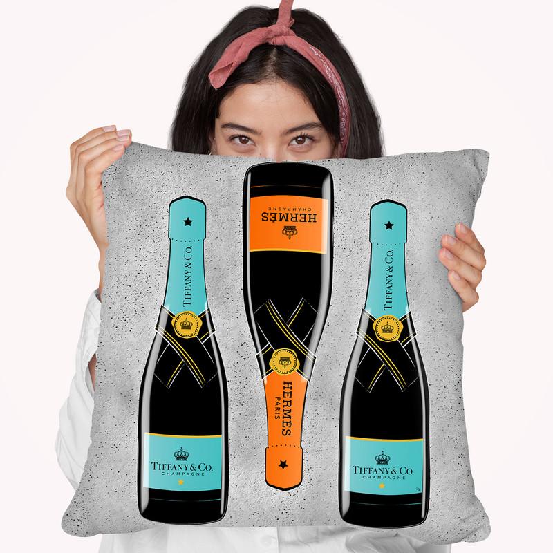 Bottles Throw Pillow By Martina Pavlova