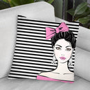 Bow Girl Throw Pillow By Martina Pavlova