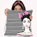 Bow Girl Throw Pillow By Martina Pavlova