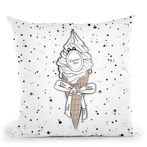 Dior Ice Cream Throw Pillow By Martina Pavlova