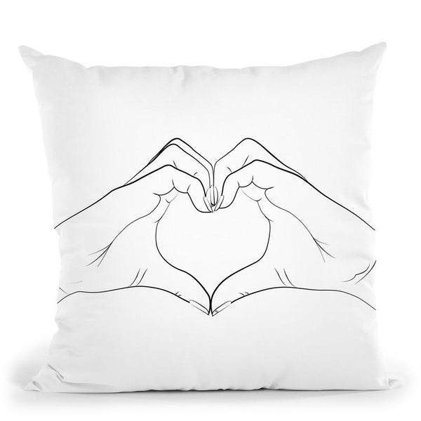 Hand Heart Throw Pillow By Martina Pavlova